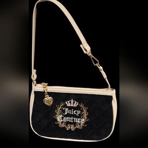 Juicy Couture Black and Cream Wristlet with Gold Accents ~ EC No Callouts